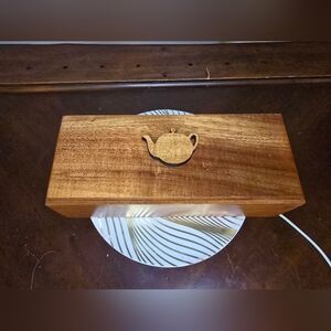 Hawaii Koa Wood Tea Box with Teapot Design